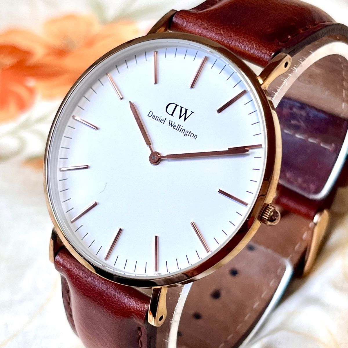 綺麗 ビッグフェイス DW ダニエルウェリントン メンズ腕時計 電池交換