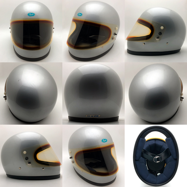 送料無料 Dead Stock 新品 純正シールド付 BUCO BLUE LINE SUPREME SILVER 60cm/nosブコ銀シルバービンテージヘルメットブルーラインgt70s_画像2