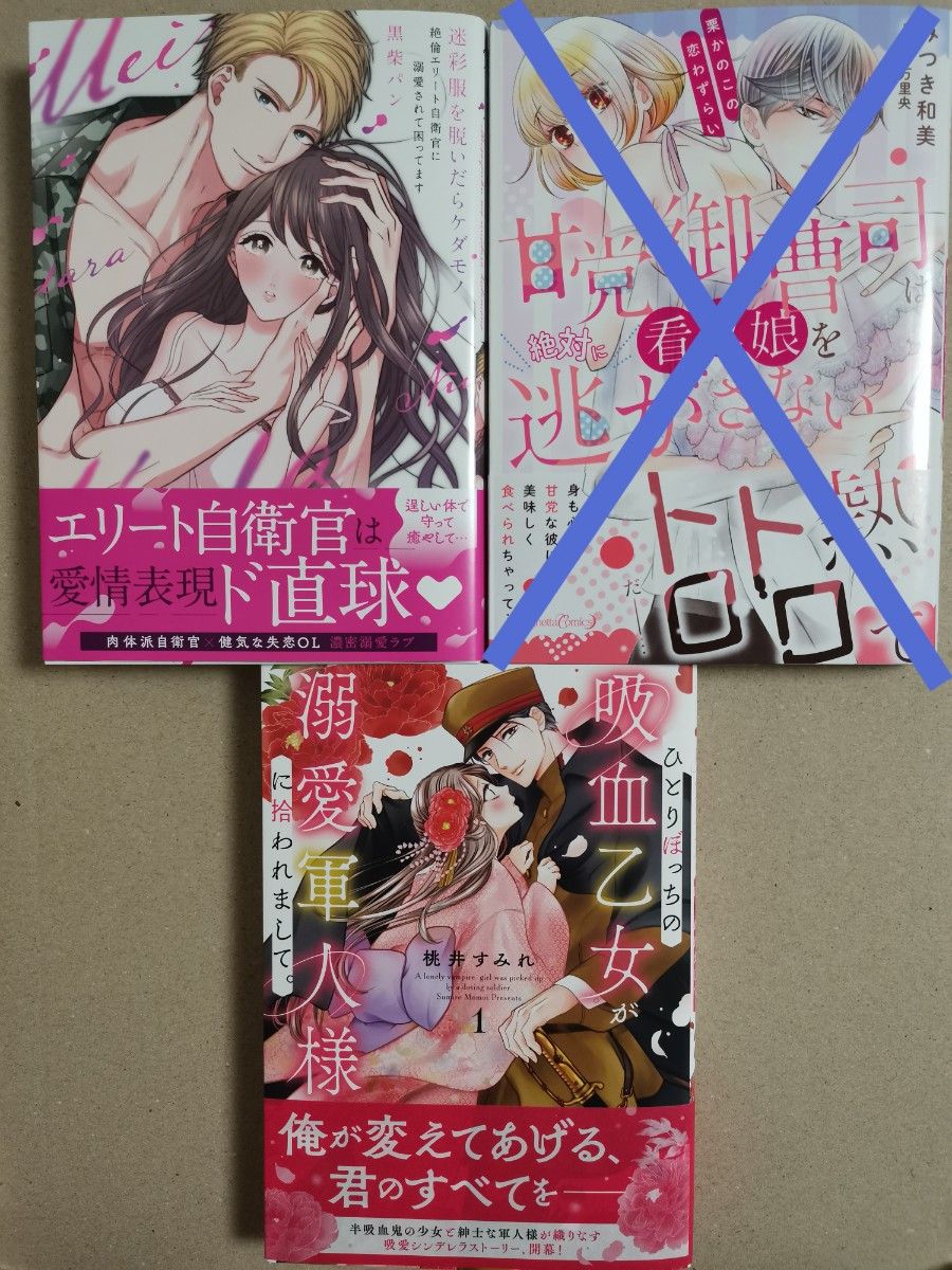 ◆みかん様専用◆「迷彩服を脱いだらケダモノ」「ひとりぼっちの吸血乙女が溺愛軍人様に拾われまして1」他★4冊セット！