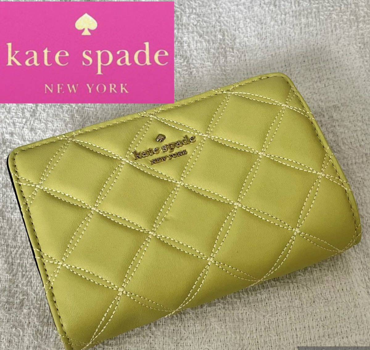 【送料無料】新品◆ケイトスペード Kate Spade 二つ折り財布 キルティング ミディアム レザー ウォレット 財布