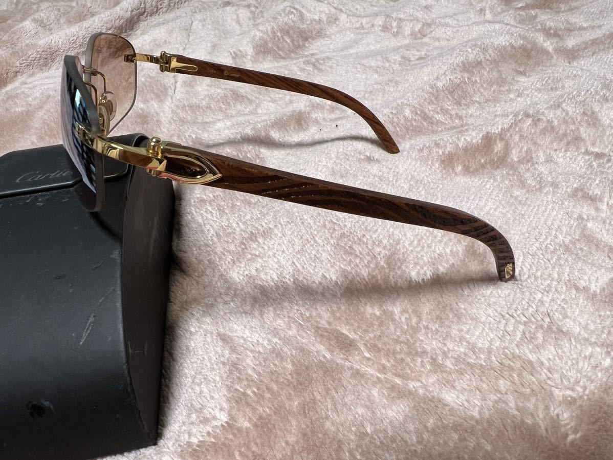 美品◇Cartier◇カルティエ◇ウッド◇ブビンガ◇サングラス◇メガネ