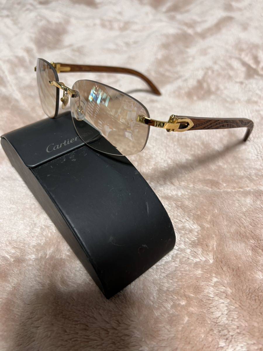 美品◇Cartier◇カルティエ◇ウッド◇ブビンガ◇サングラス◇メガネ