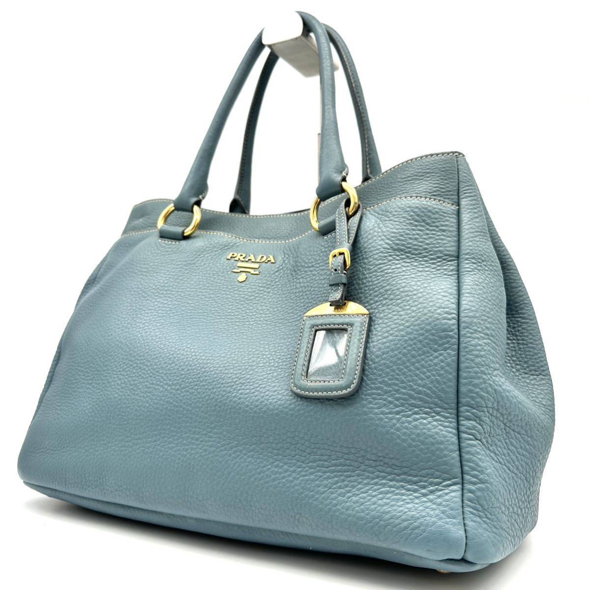 美品 PRADAプラダ トートバッグ ハンド ヴィッテロダイノ 肩がけ A4 大
