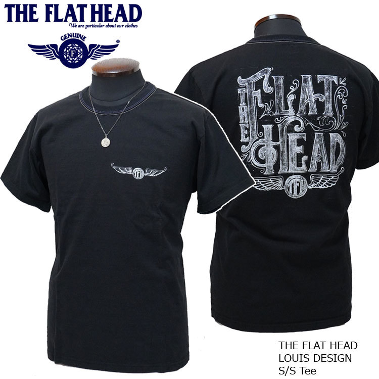 2023年夏新作 フラットヘッド/THE FLAT HEAD ルイスデザイン 半袖Ｔシャツ 42 XLサイズ ブラック THC-035 新品 日本製 送料無料