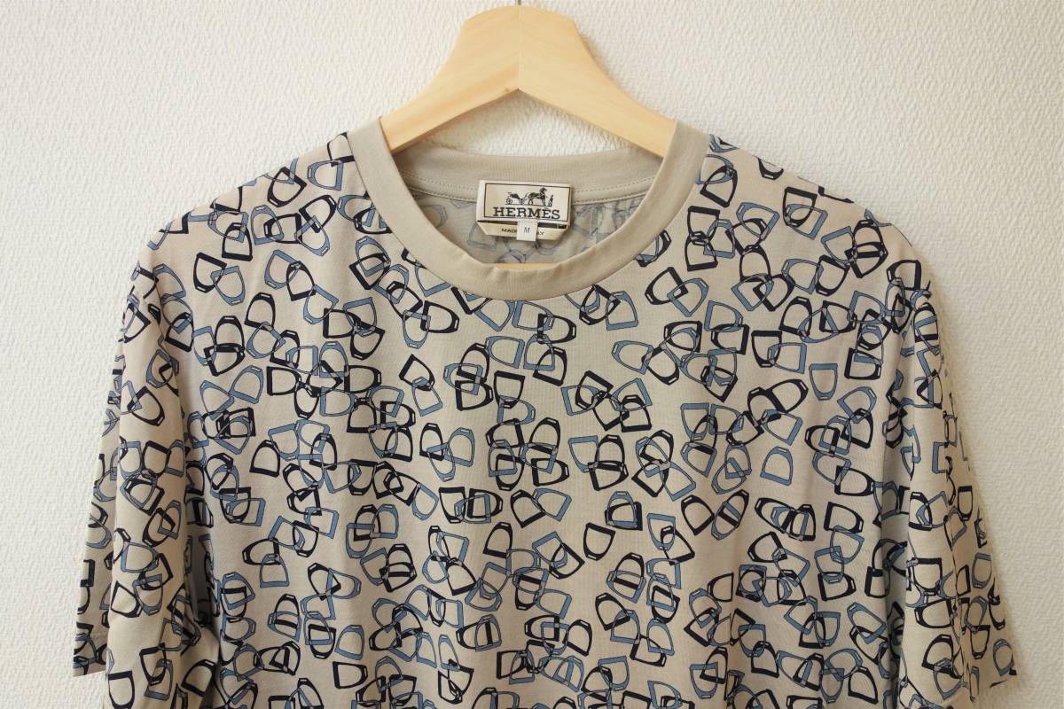 定価7万円 タグ付未使用品 エルメス(HERMES) Tシャツ 馬具柄 サイズ