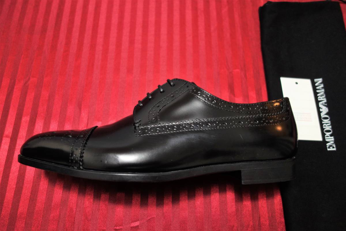  regular price 7 ten thousand jpy unused goods Emporio Armani (EMPORIO ARMANI) business shoes US8 UK7( Japan size 26cm degree ) black 