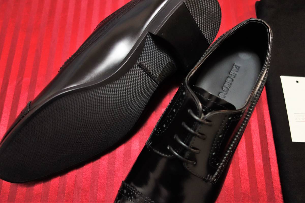  regular price 7 ten thousand jpy unused goods Emporio Armani (EMPORIO ARMANI) business shoes US8 UK7( Japan size 26cm degree ) black 