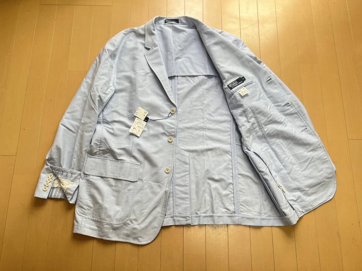 BIG SIZE 3L/伊勢丹新宿高級/新品タグ◎RALPH LAUREN コットン100% オックスフォード&ノッチドラペル 本切羽 最高級スポーツジャケット/RRL_画像2