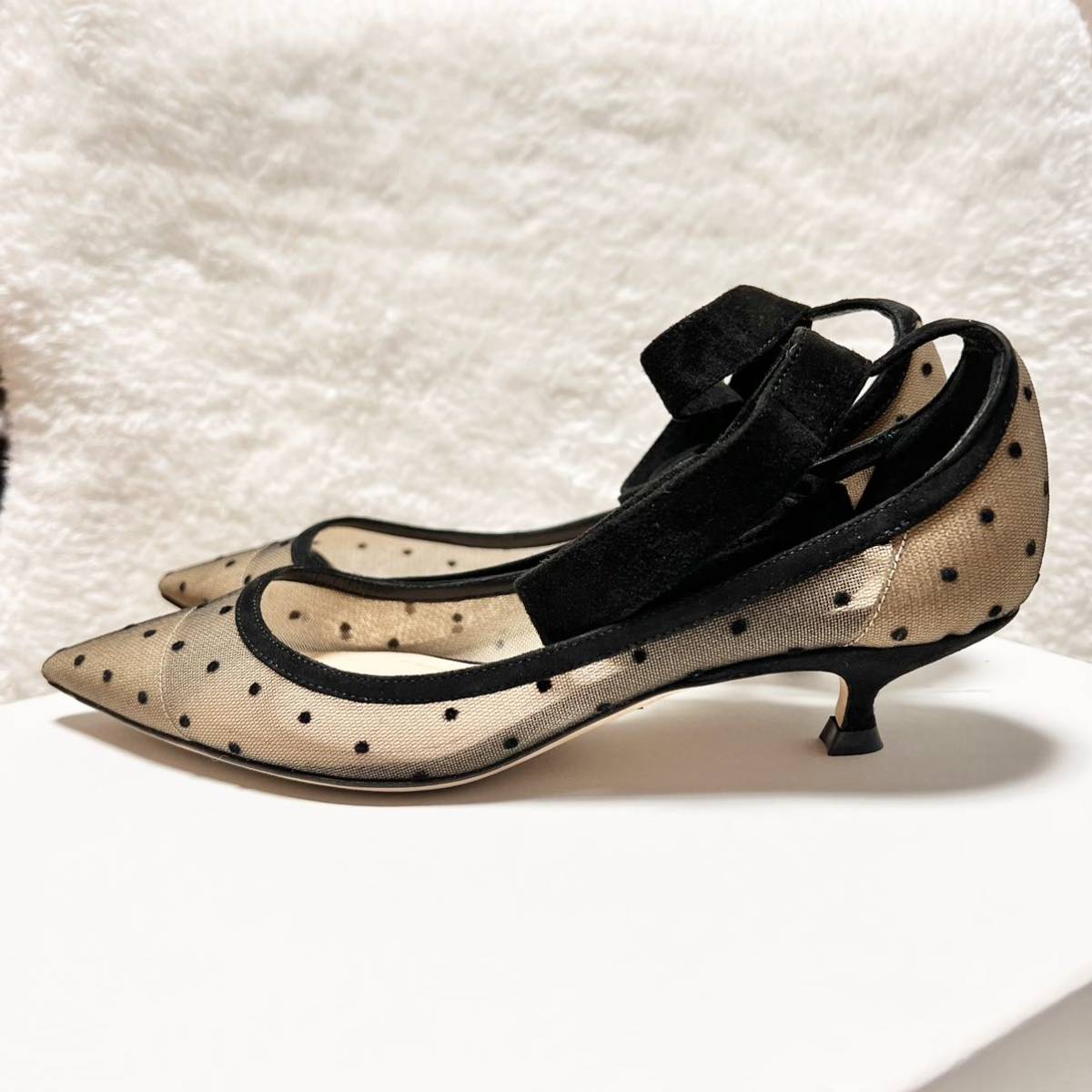 クリスチャン ディオール Christian Dior 超美品 アンクル リボン
