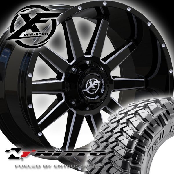 20x10J FJクルーザー ハマーH3 XF OFFROAD XF219 20インチマッドタイヤホイールセット NITTO TRAIL GRAPPLER MT 35x12.50R20 37x12.50R20_画像1