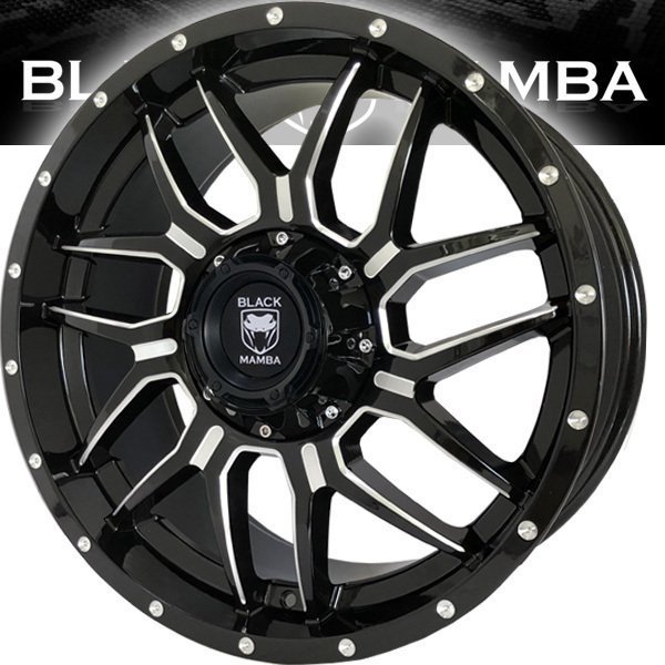 新品 Black Mamba ランクル100 ランクル200 ZX対応 20インチタイヤホイールセット TOYO OPEN COUNTRY RT 275/55R20 ホワイトレター BM7 LT_画像9
