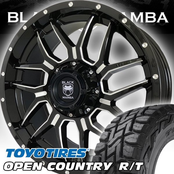 新品 Black Mamba タンドラ セコイア 20インチタイヤホイールセット TOYO OPEN COUNTRY RT 275/55R20 ホワイトレター BM7 LT_画像2