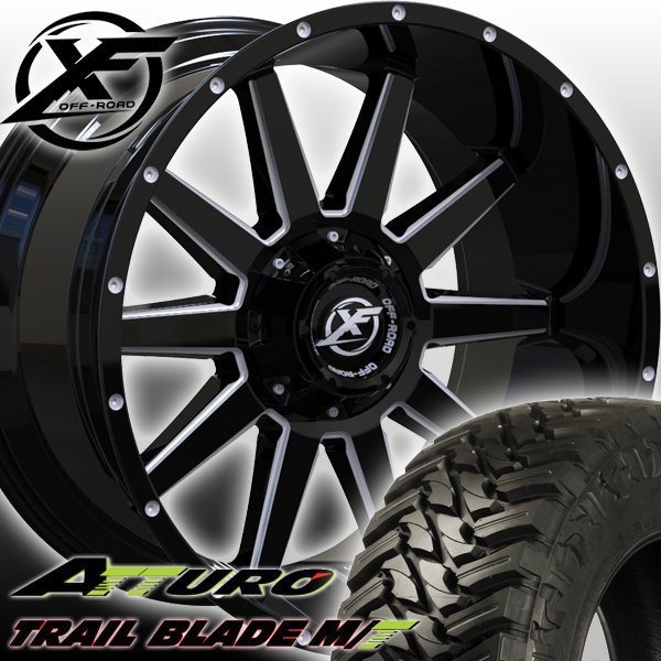 新品 20x10 タイタン アルマダ XF OFFROAD XF219 20インチマッドタイヤホイール ATTURO TRAIL BLADE MT 285/50R20 33x12.50R20 35x12.5_画像1