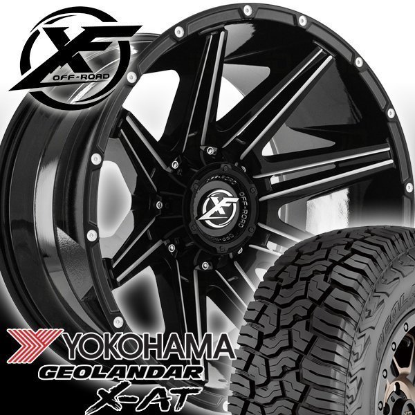 20x10J シルバラード ユーコン XF OFFROAD XF220 20インチマッドタイヤホイールセット YOKOHAMA GEOLANDAR X-AT 285/55R20 33x12.50R20_画像1