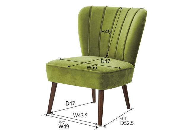 東谷 ビューグ チェア グリーン W62.5×D70×H80×SH42 BGL-010GR アンティーク 高級感 クッション性 メーカー直送 送料無料_画像2
