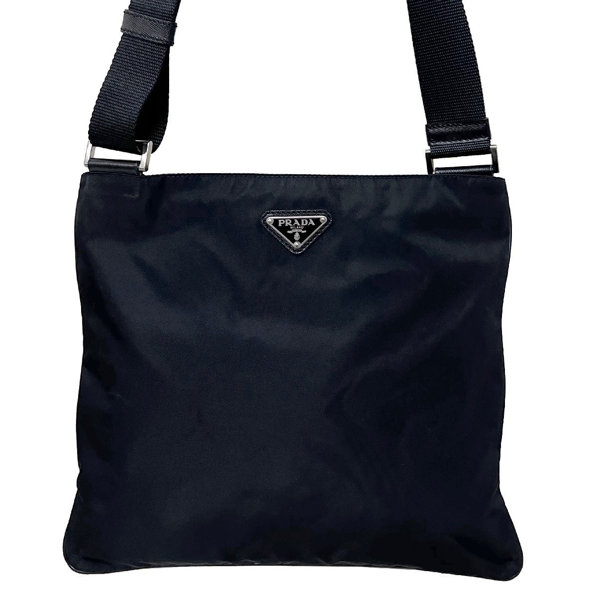 PRADA プラダ バッグ ショルダー ナイロン ロゴ ブラック 黒 NERO 斜め