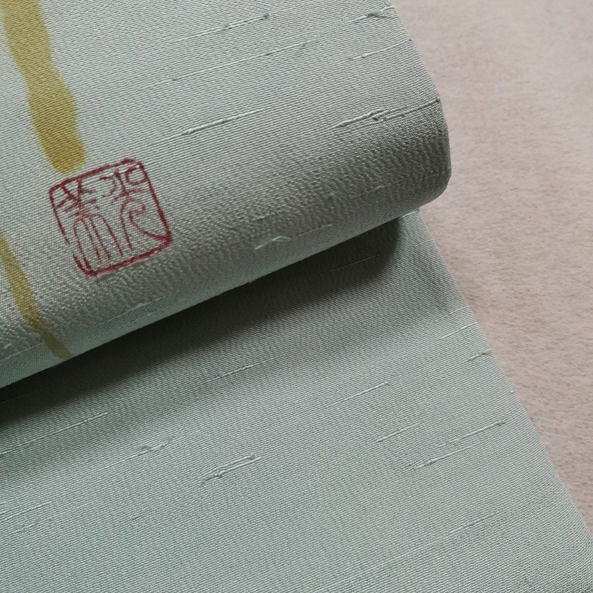 【未使用】落款あり 作家物 正絹 九寸名古屋帯 手描き 鳥 草木 枝花