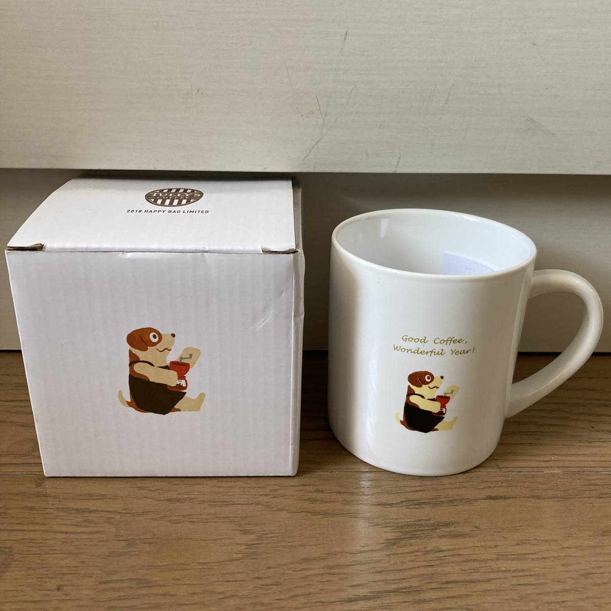 【未使用】タリーズコーヒー マグカップ TULLY'S COFFEE コップ 犬 2018 送料520円_画像1