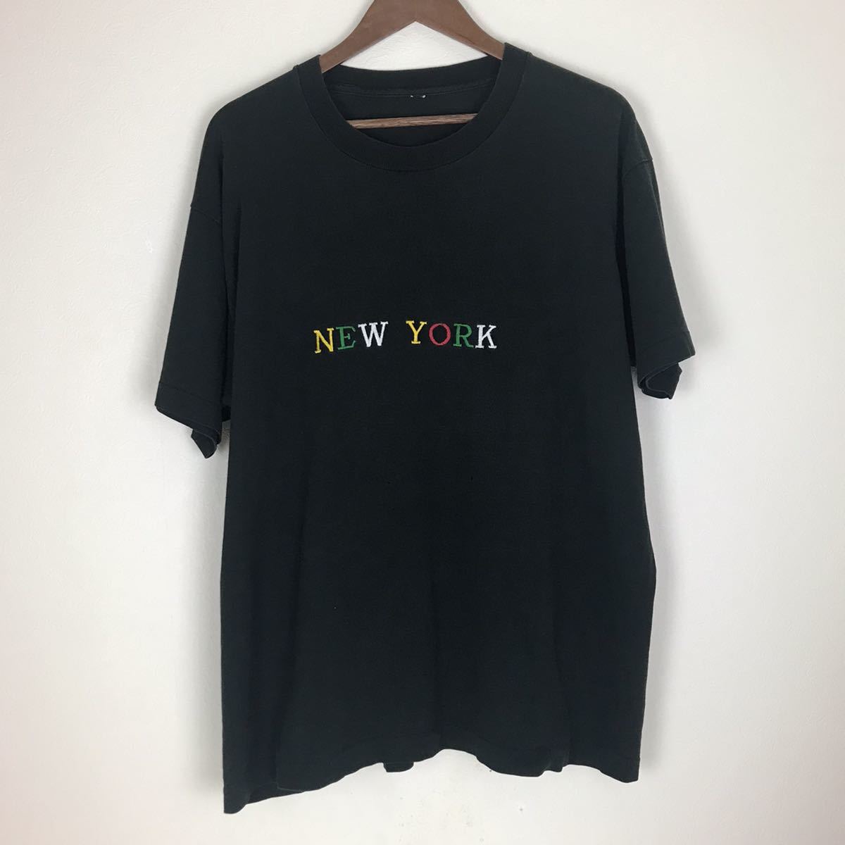 注目ショップ 90s 《送料込み》シングルステッチ vintage 古着 アメカジ 90年代 NY ニューヨーク T-sh 刺繍 YORK NEW 文字、ロゴ