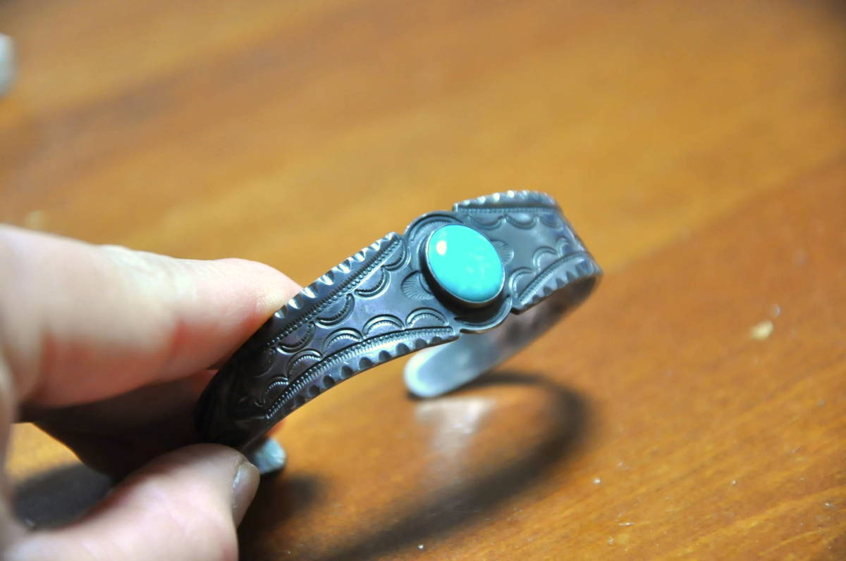 NAVAJO/VINTAGE TURQUOISE SILVER BANGLE/ナバホ族/ターコイズ/シルバー/バングル/ビンテージ/リング/ホピ/インディアンジュエリー/_画像7