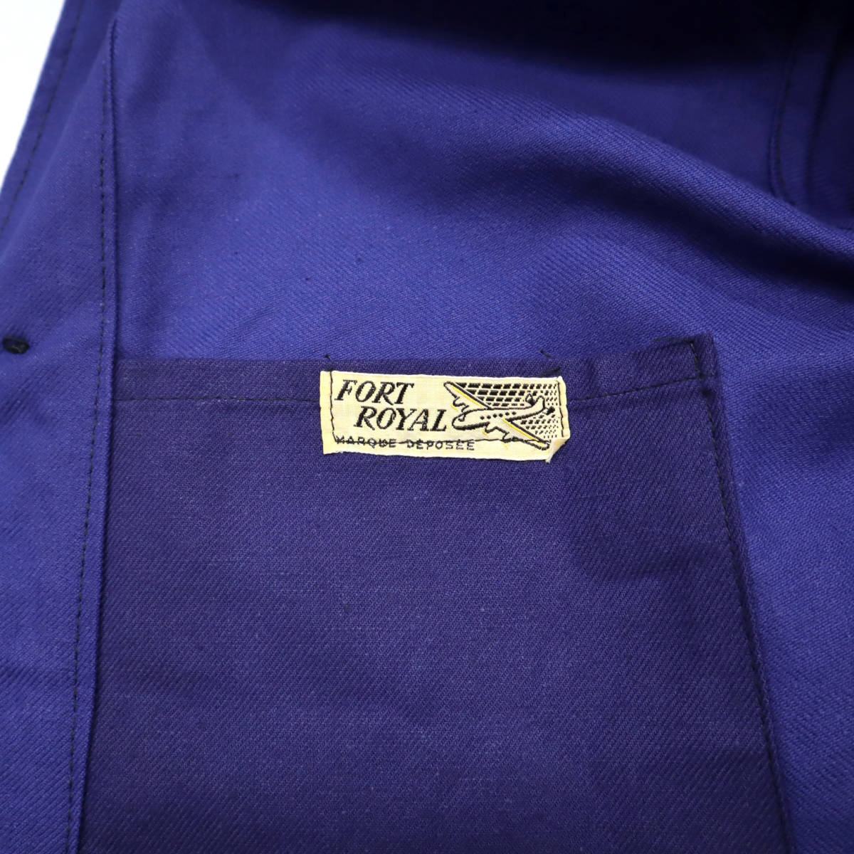  dead stock 40s 50s Vintage FORT ROYAL French Work jacket France cotton coverall Europe euro old clothes navy blue 