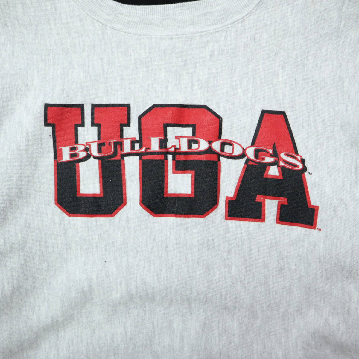 送料無料 90s ビンテージ CHAMPION チャンピオン USA製 リバースウィーブ スウェット UGA BULLDOGS カレッジ L 古着 90年代 メンズ 霜降り_画像4