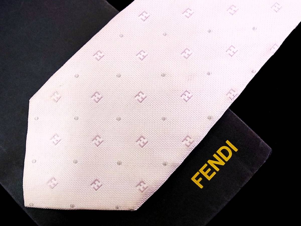 0E2270N*USED средний * Fendi [ общий FF Logo ] галстук 