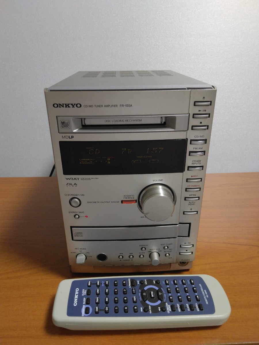 ONKYO CD/MDコンポ FR-155A リモコン付 中古品の+inforsante.fr