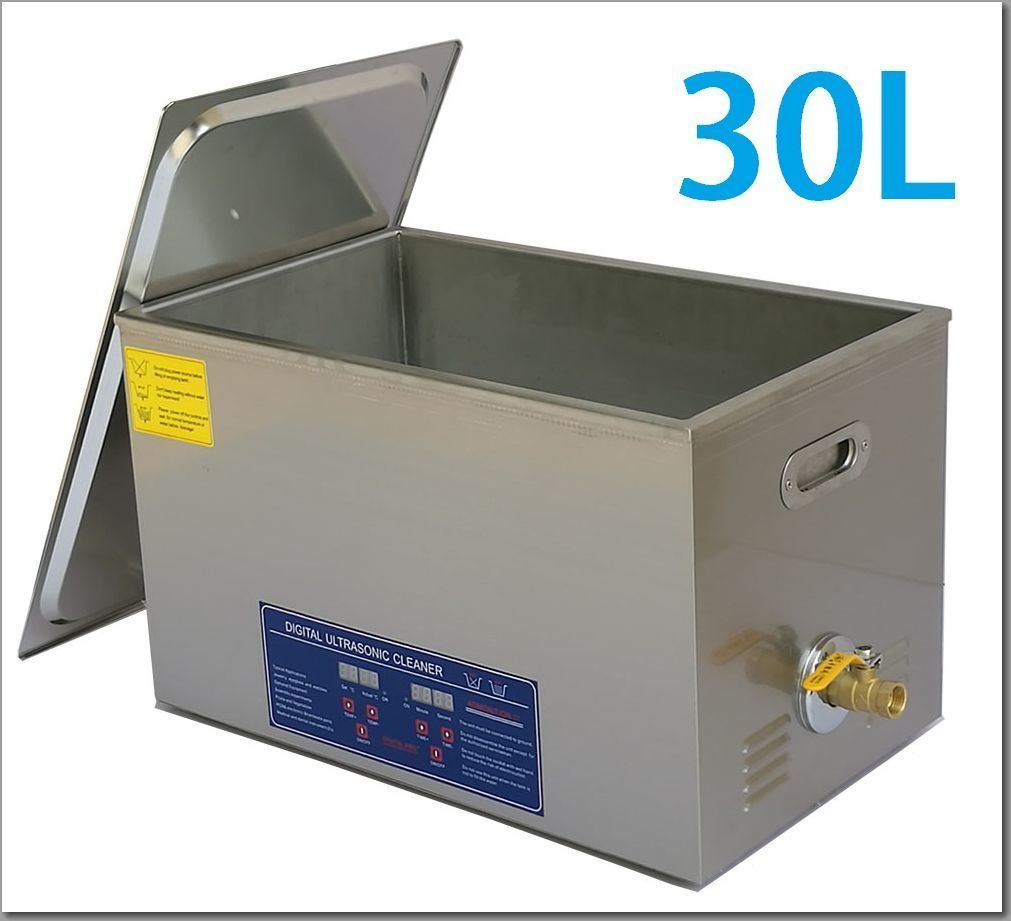 送料無料 超音波洗浄器 30L デジタル ヒーター/タイマー付き 業務用クリーナー洗浄機 排水ホースセット付き.
