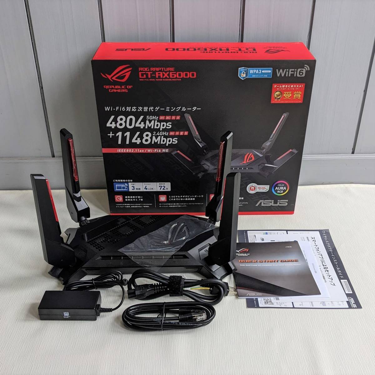 使用期間約2週間☆美品☆ROG Rapture GT-AX6000 ASUS 無線LANルーター