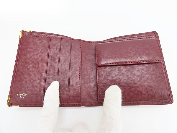 ほぼ新品 カルティエ マストドゥカルティエ 二つ折り財布 コンパクト