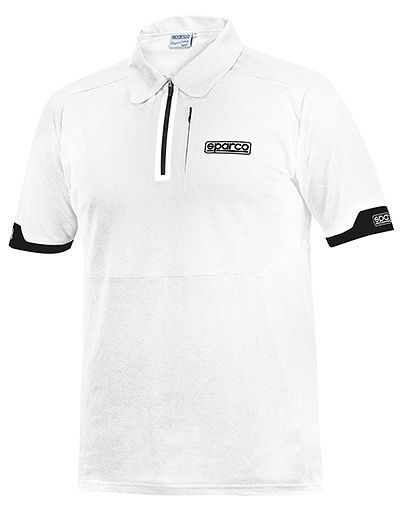 SPARCO（スパルコ） ポロシャツ POLO ZIP ホワイト Lサイズ_画像1