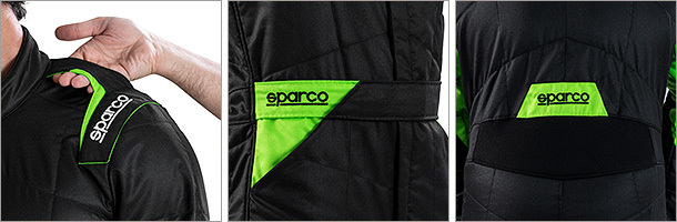 SPARCO （スパルコ） レーシングスーツ SPRINT R566 ブラックxグリーン 56サイズ FIA：8856-2018_画像3