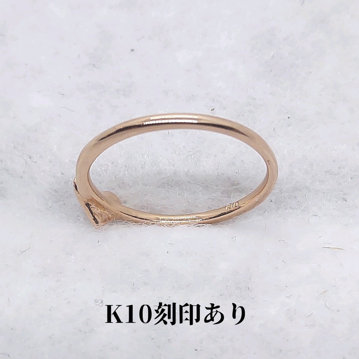 K10　約10号　ハートモチーフ　デザインリング　指輪　ピンクゴールド
