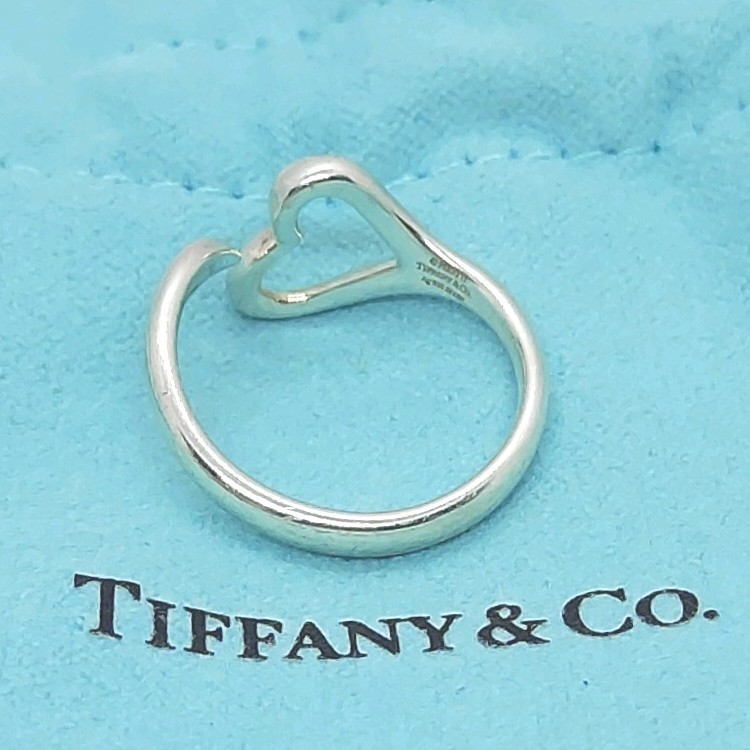 箱、保存袋、カード付き　ティファニー　TIFFANY&Co　オープンハート　シルバーリング　指輪　フリーサイズ　約11号～_画像5