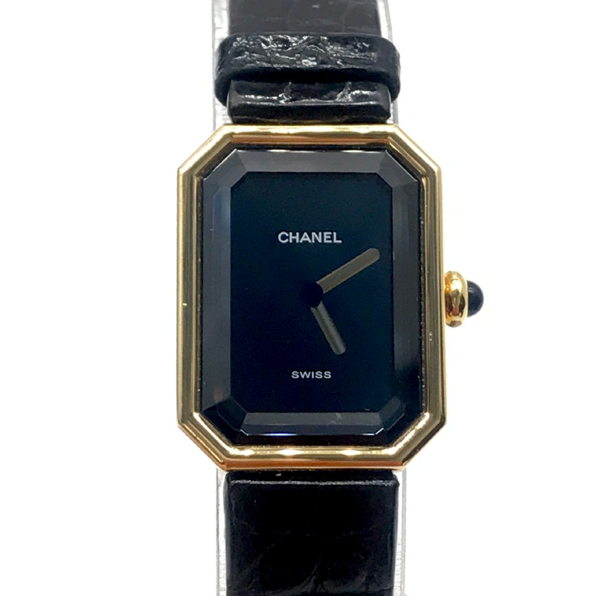 CHANEL Chanel Premiere 18k 750ps.@ black ko wristwatch M regular belt Gold M9379