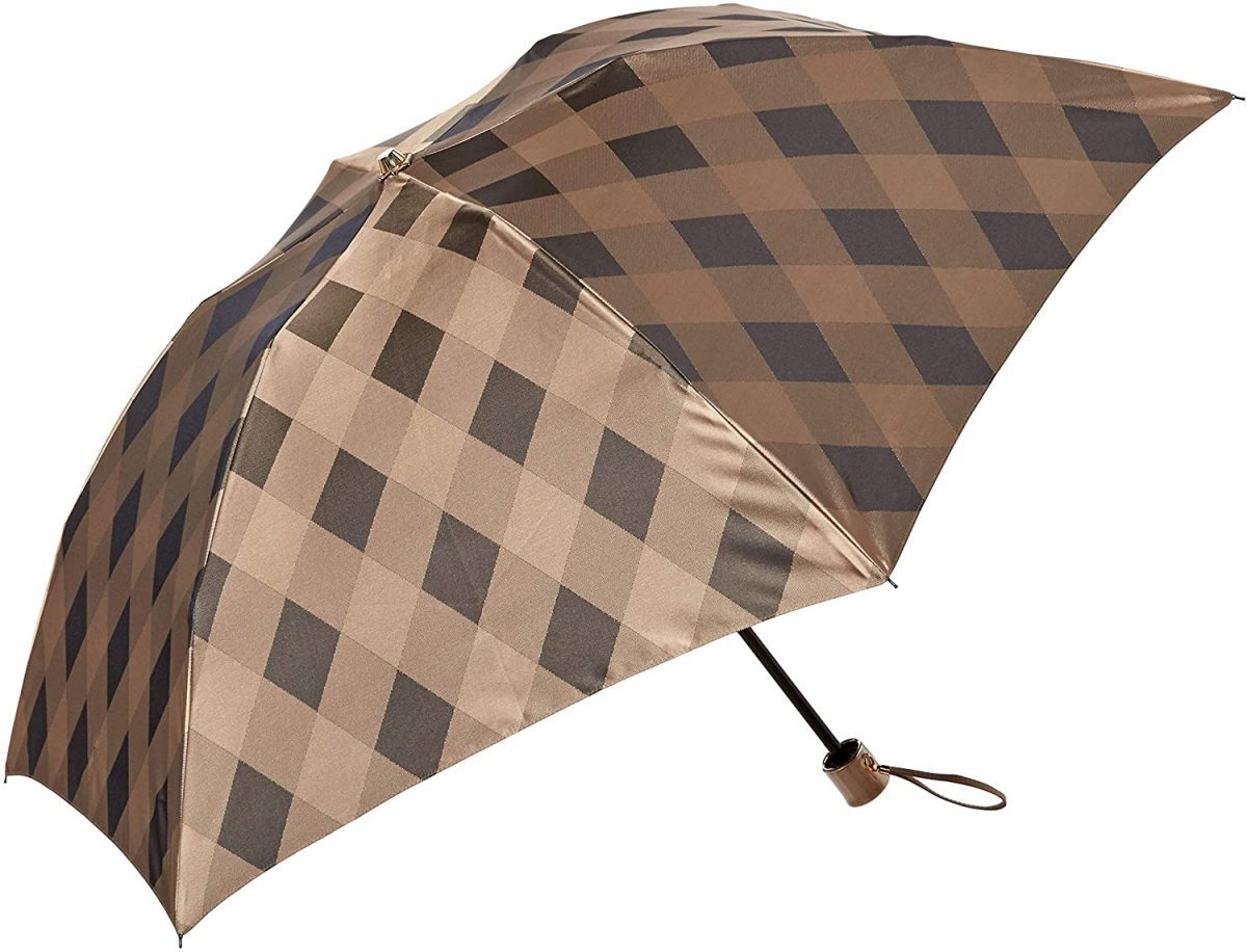 折りたたみ傘 雨傘 レディース 日本製 軽量 おしゃれ かわいい オーロラ Fu-hen フヘン 17086 ブラウン UVカット 紫外線防止加工