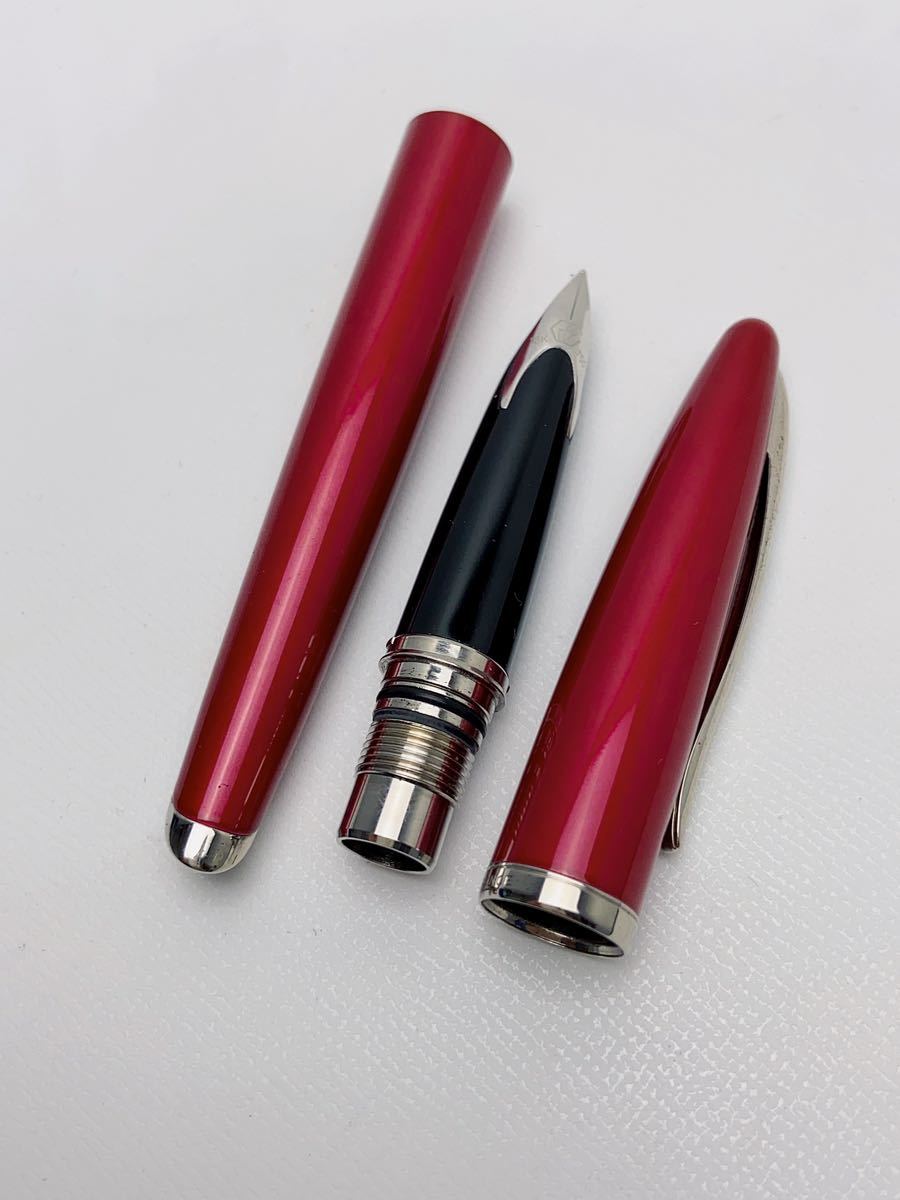 P118 新品 WATERMAN ウォーターマン 万年筆 ペン先 K18 750 F グロッシーレッド 【廃盤カラー】定価43,200_画像4