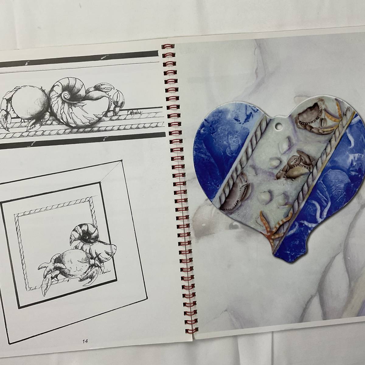 ★絵付■送料無(wú)料■PORCELAIN PAINTING ポーセレンペインティング デザイン■イタリア 魚(yú)と貝と海の寶物■ARTBOOK_OUTLET3■K3-027