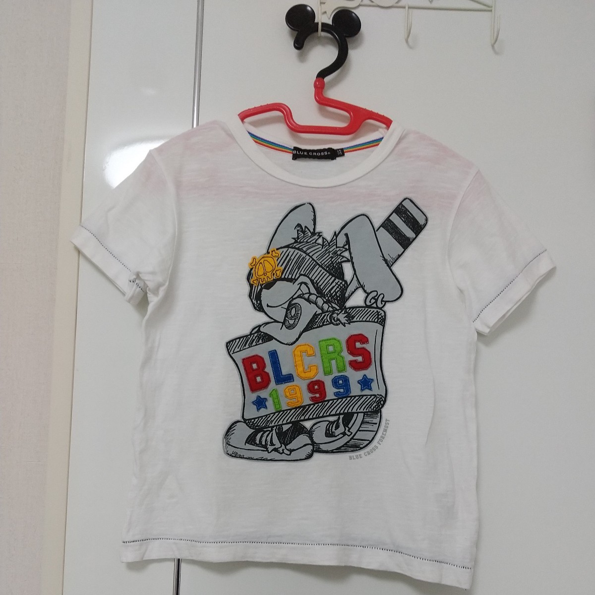 【送料無料】 BLUE CROSS ブルークロス 半袖Tシャツ 同柄 サイズ 色違い 2枚セット 男子 白SS(130)サイズ 黒S(140)サイズ 兄弟 おそろい_画像3