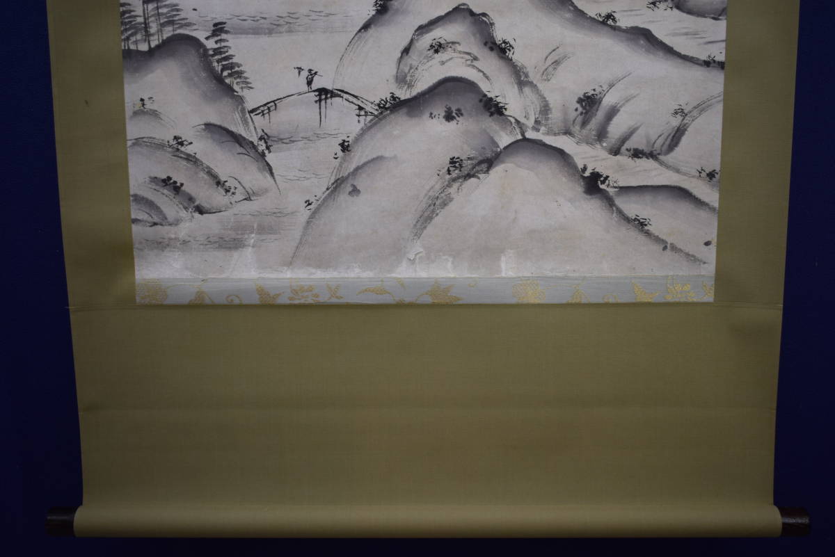 模写/唐寅/青緑山水人物図/布袋屋掛軸HG-660 - 絵画 模写/唐寅/青緑山水人物図/布袋屋掛軸HG-660 - 絵画