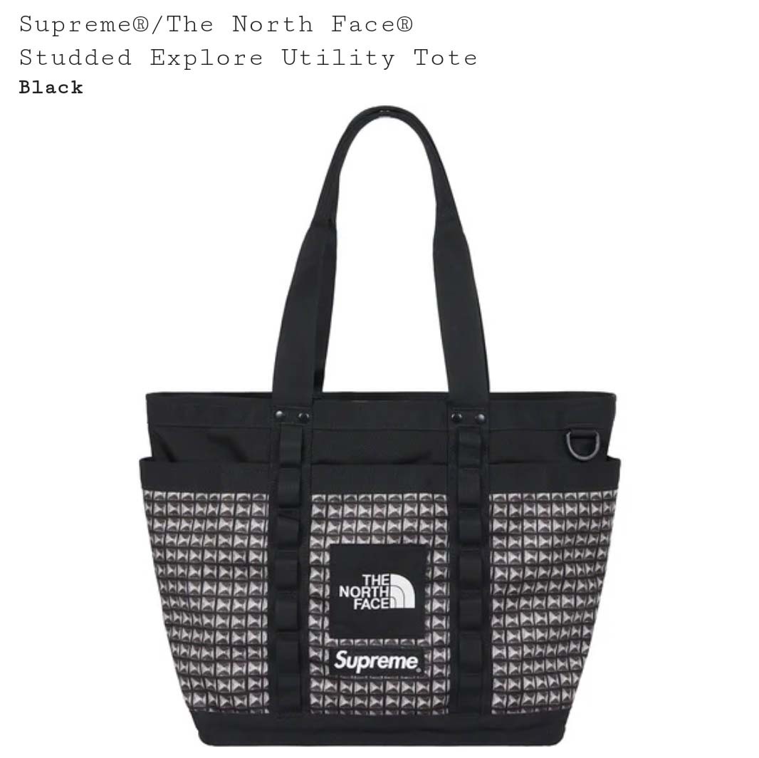 新品未使用 Supreme The North Face Studded Explore Utility Tote