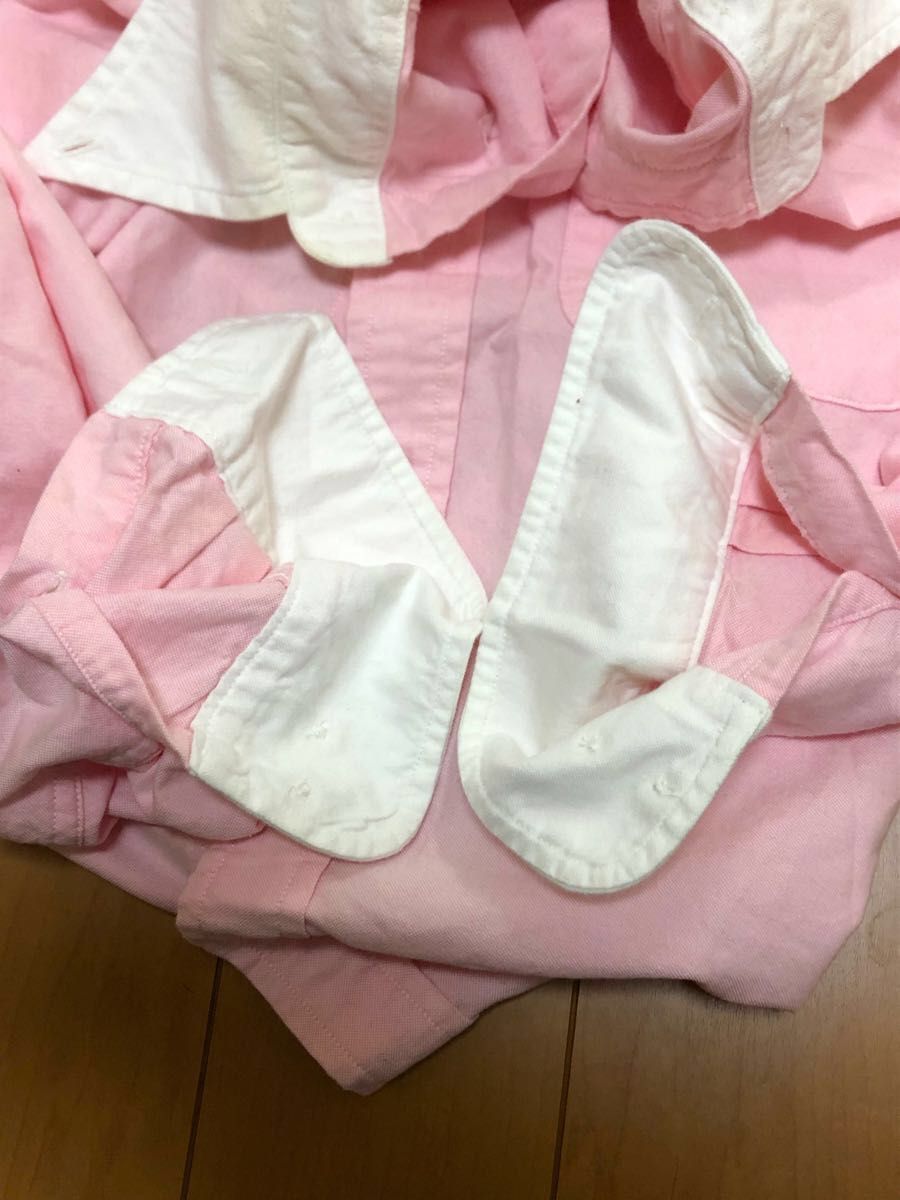 シャツ ピンク S  長袖シャツ  ボタンダウンシャツ メンズ小さめ　ボーイズ