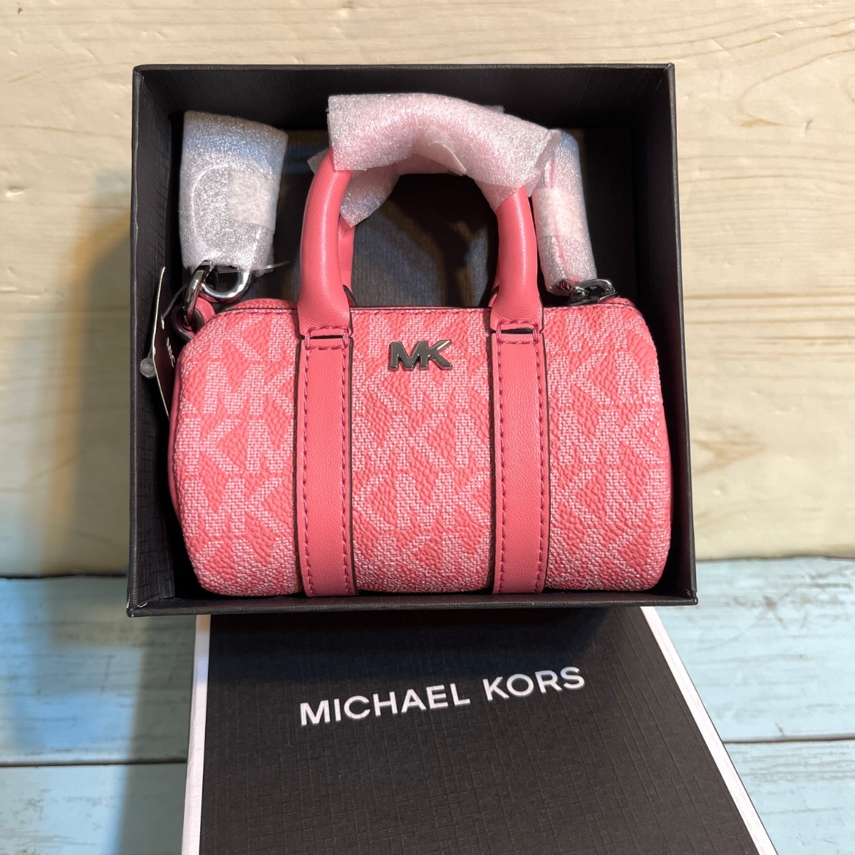 モノグラム マイケルコース MICHAEL KORS ロゴ MK 新品 ボストンバッグ