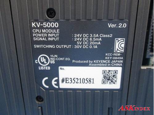 ■□ ※送料無料【管理番号HB1281】KEYENCE PLC Ethernet 内蔵 CPU ユニット KV-5000 (通電確認済) □■_画像4