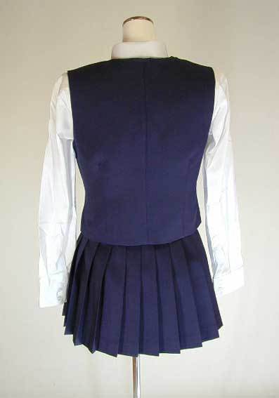 A9*[ new goods ]* navy blue school vest + skirt + blouse ( large size )