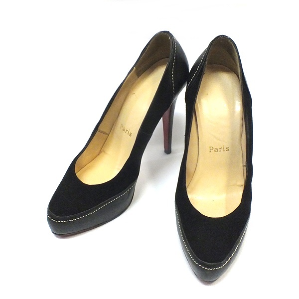 Christian Louboutin クリスチャンルブタン レザー×スエード ピンヒール パンプス ＃39 25cm 中古品 used AB_画像1