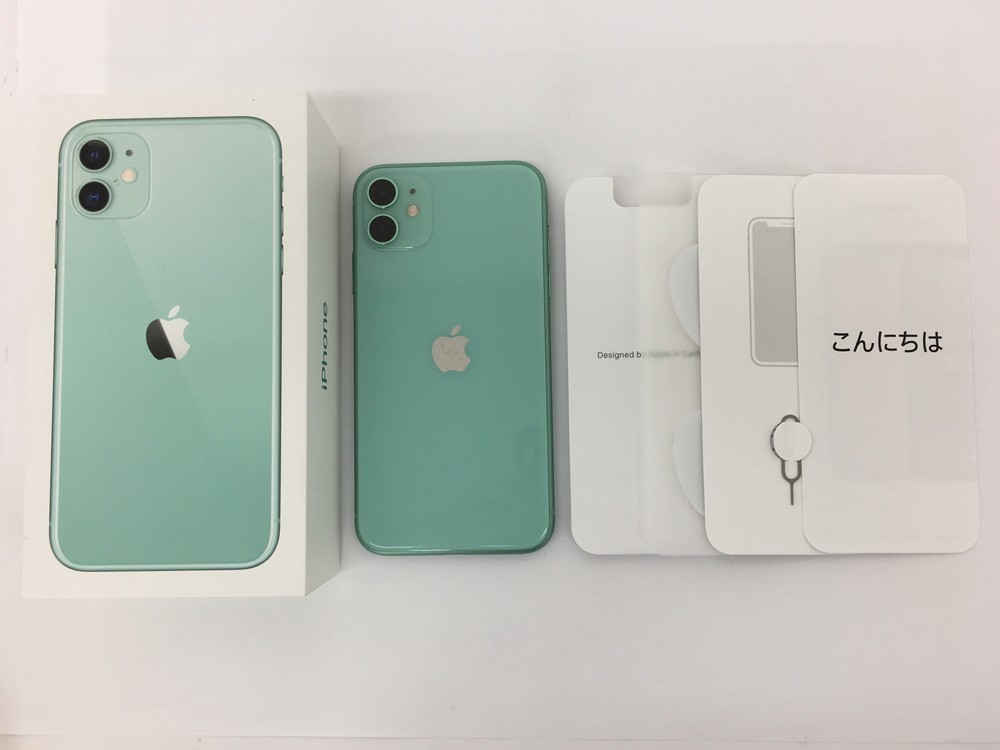 □○【同梱A】【60】品 iPhone 11 64GB グリーン MWLY2J/A A2221 au