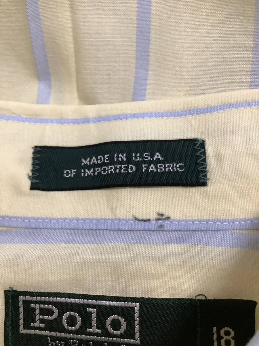 POLO RALPHLAUREN Ralph Lauren USA made stripe shirt button down shirt boys old clothes Vintage 
