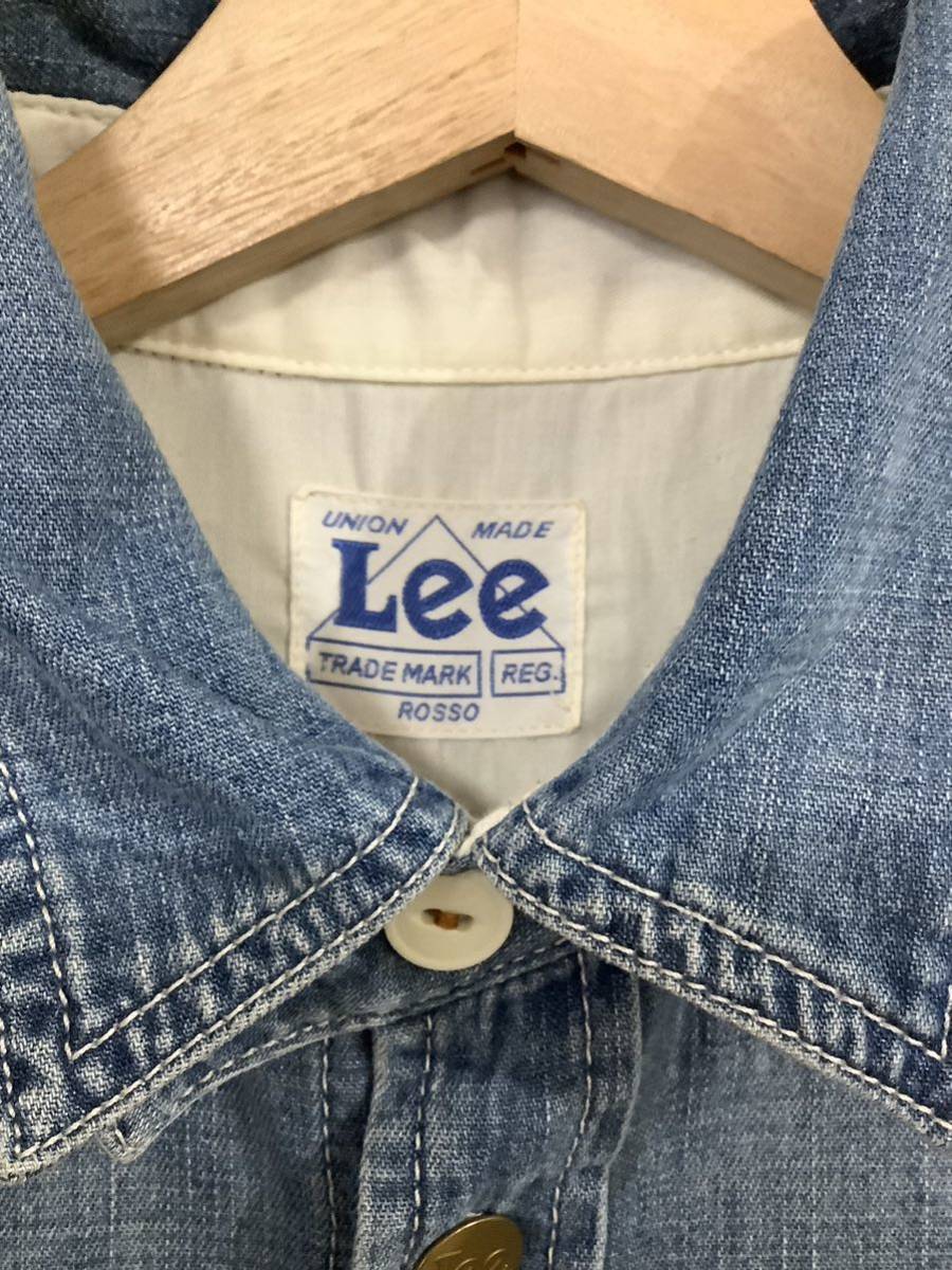 Lee リー　チンスト付きデニムシャツ　シャツワンピース　ワークシャツ　アメカジ　レディース　古着_画像3